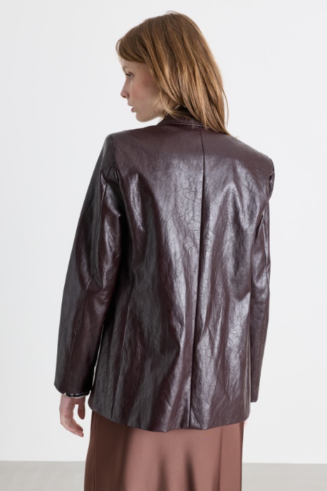 Blazer in tessuto spalmato