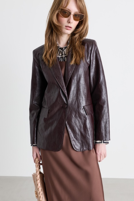 Blazer in tessuto spalmato - Intrend