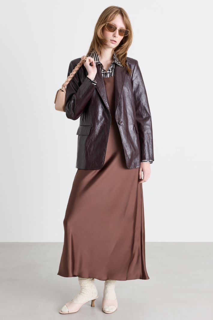 Blazer in tessuto spalmato - BORDEAUX - Intrend