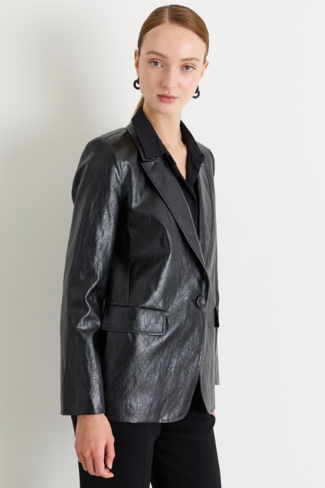 Blazer in tessuto spalmato - Intrend