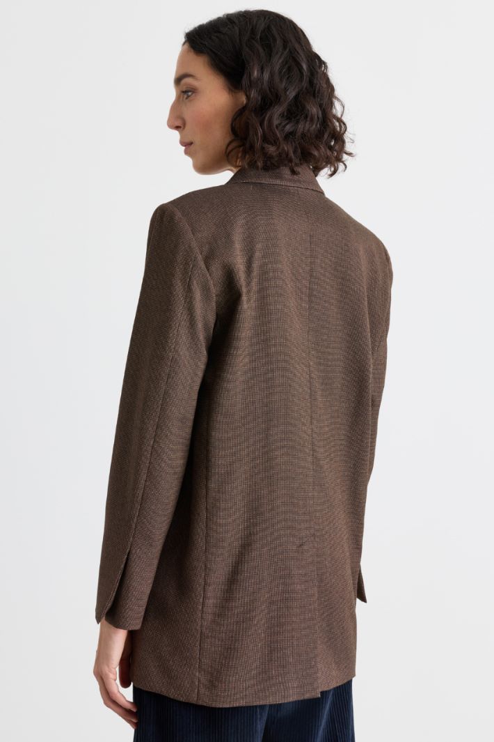 Blazer con rever a lancia - MARRONE - Intrend - 4