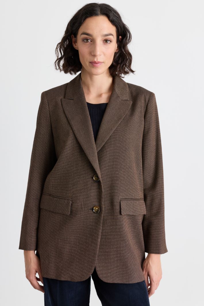 Blazer con rever a lancia - MARRONE - Intrend - 2