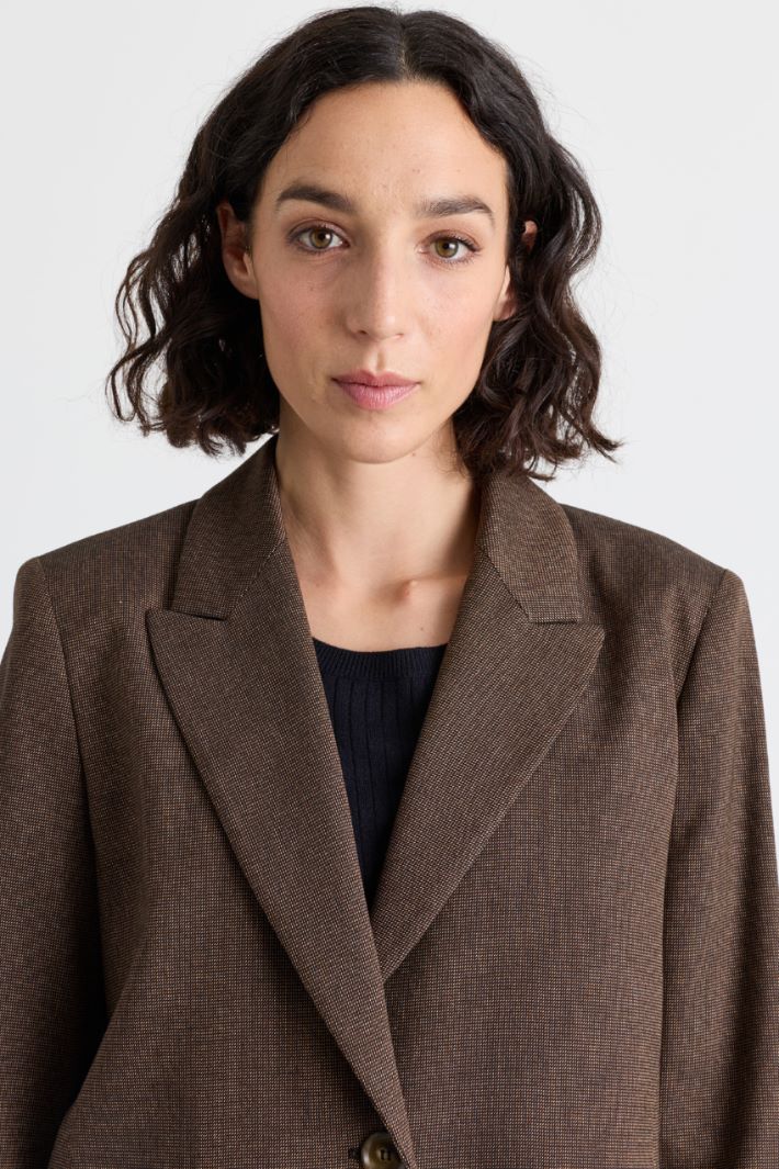 Blazer con rever a lancia - MARRONE - Intrend - 3