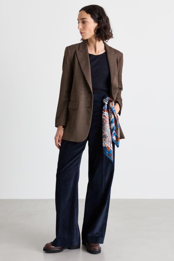 Blazer con rever a lancia - MARRONE - Intrend
