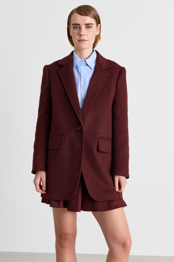 Lightweight Camel Hair Blazer - BORDEAUX - Intrend - 2