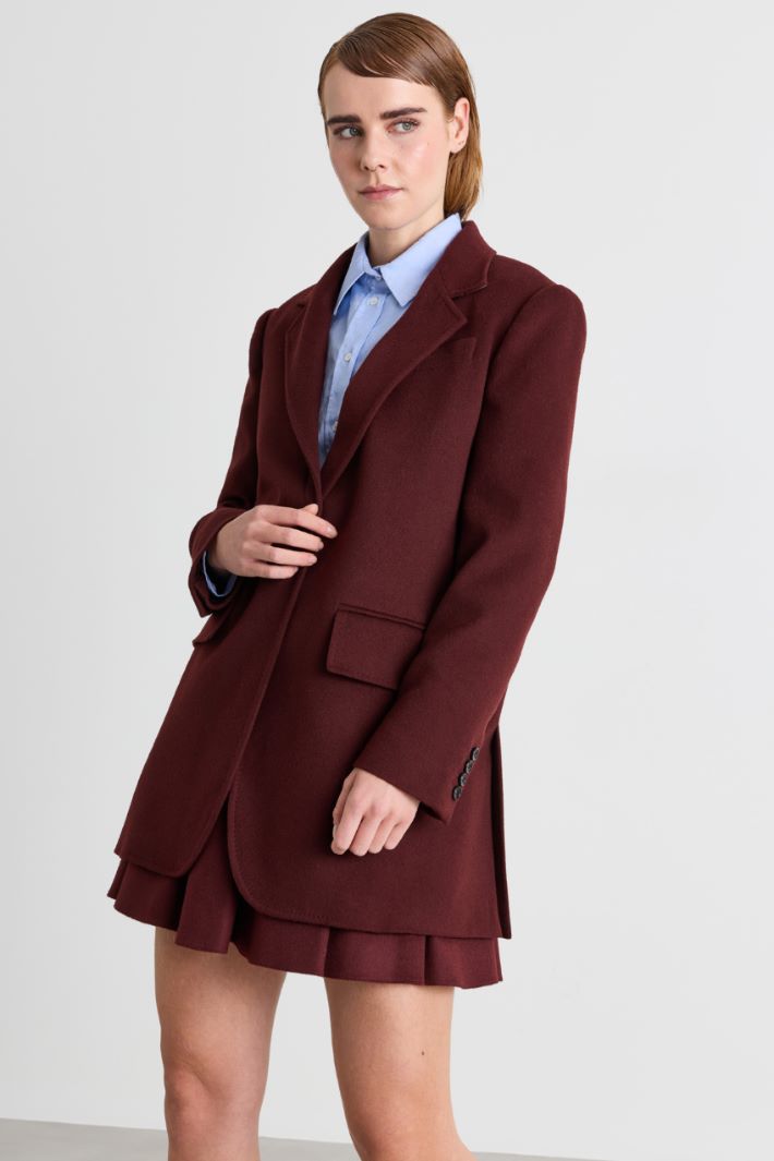 Lightweight Camel Hair Blazer - BORDEAUX - Intrend - 3