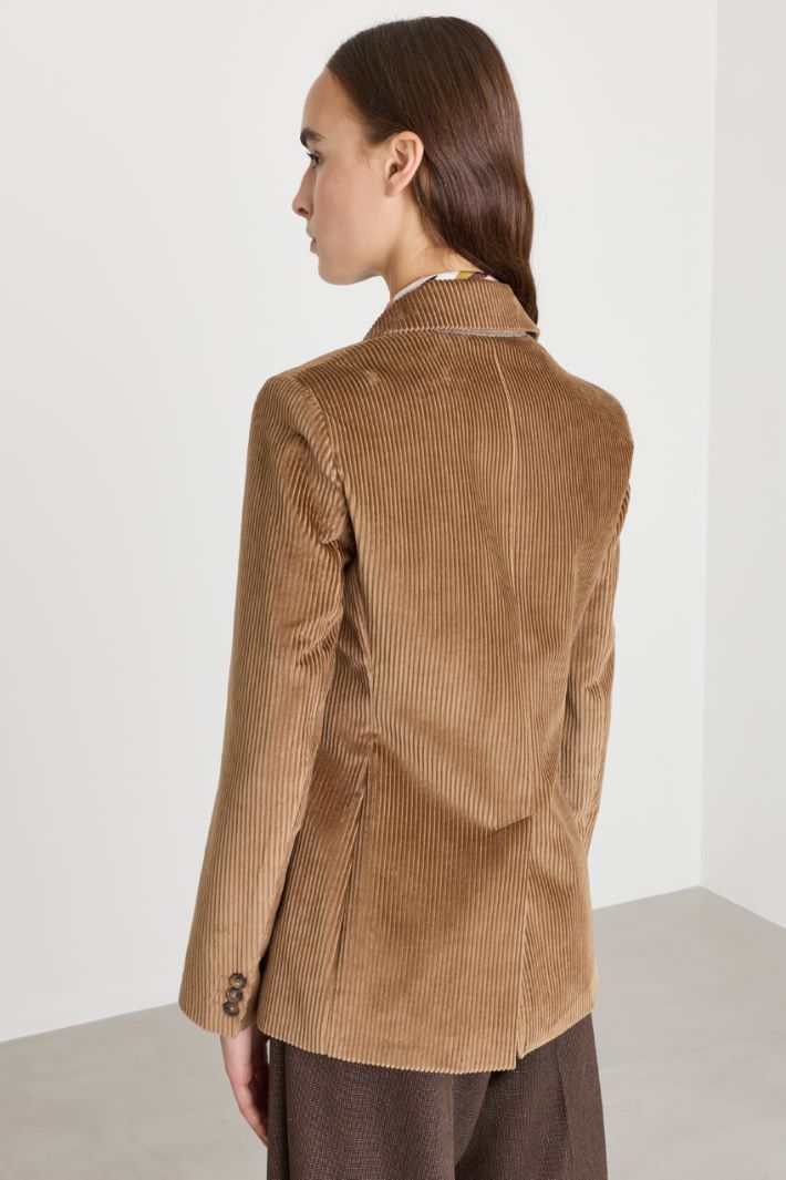 Pure cotton corduroy blazer - CAMEL - Intrend - 4