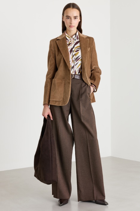 Blazer in velluto a coste di puro cotone - Intrend