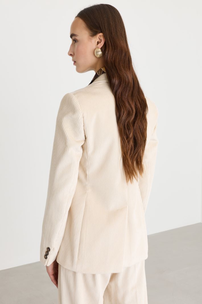 Pure cotton corduroy blazer - BEIGE - Intrend - 4