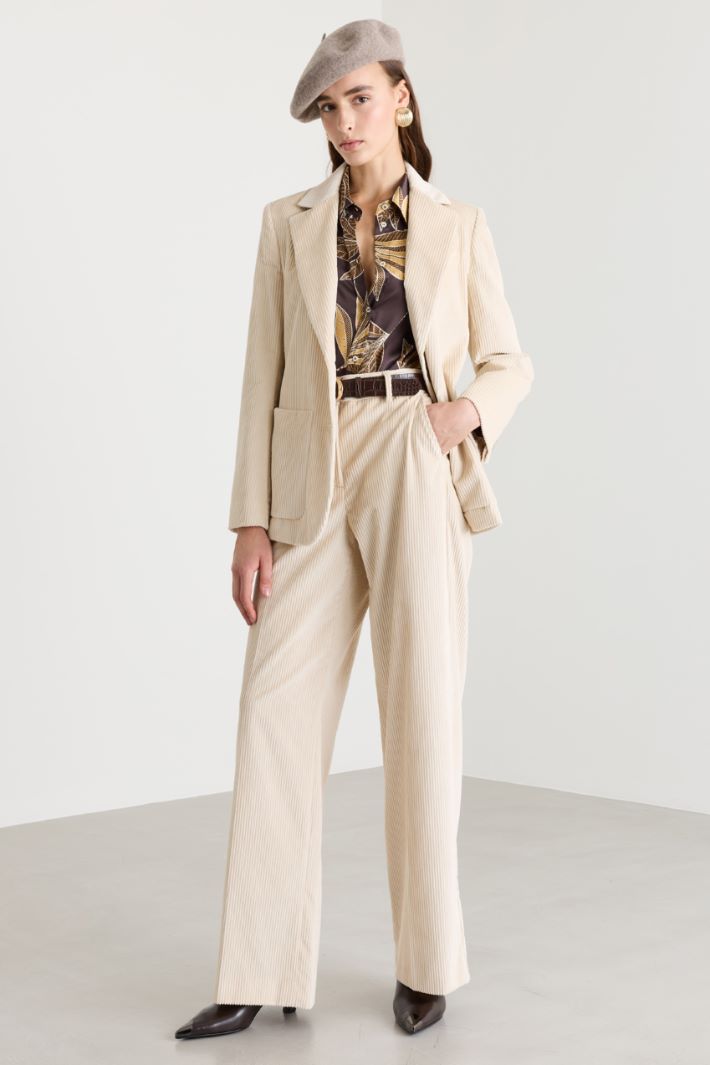 Pure cotton corduroy blazer - BEIGE - Intrend
