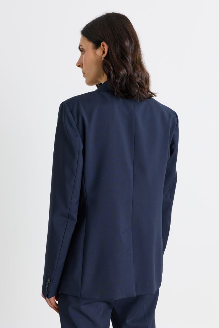 Blazer in tela - BLU - Intrend - 4