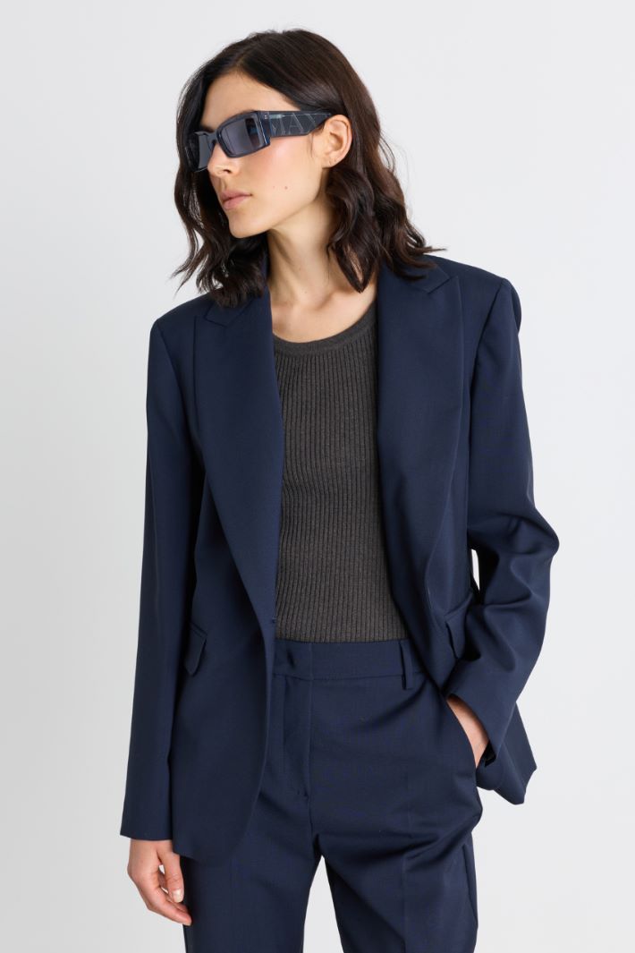 Blazer in tela - BLU - Intrend - 2