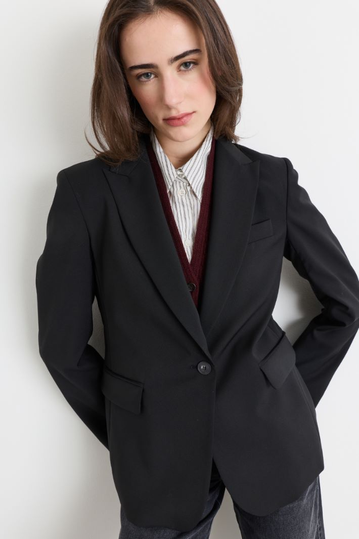 Blazer in tela - NERO - Intrend - 3