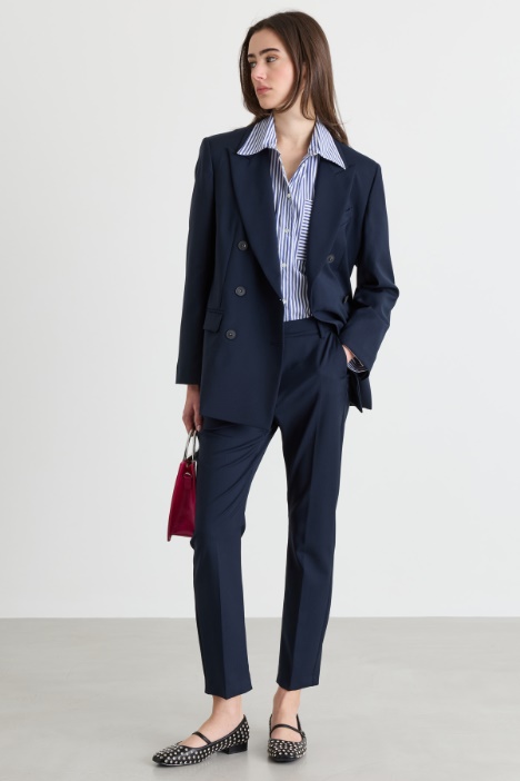 Blazer doppiopetto in tela - Intrend