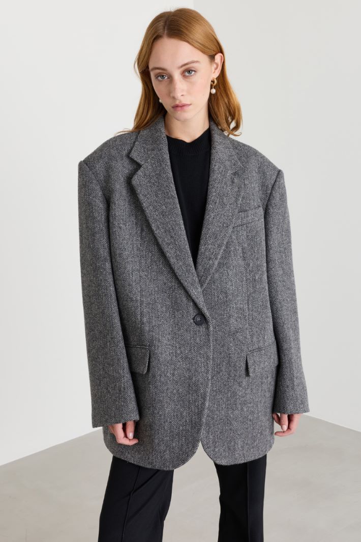 Blazer over in chevron - GRIGIO - Intrend - 2