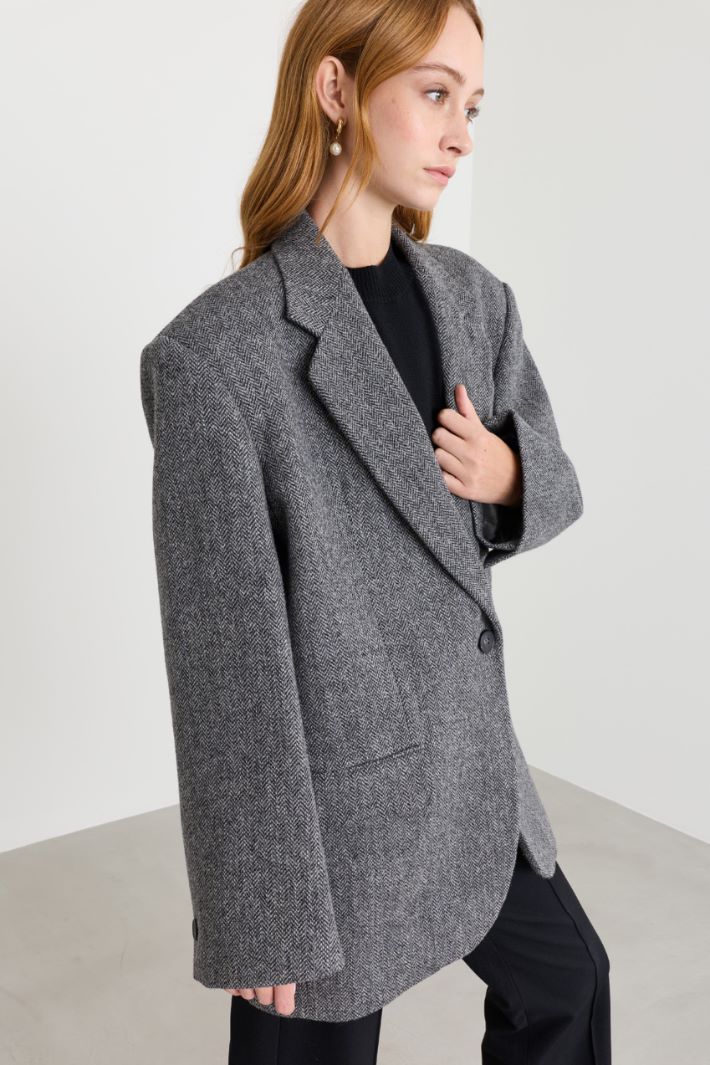 Blazer over in chevron - GRIGIO - Intrend - 3