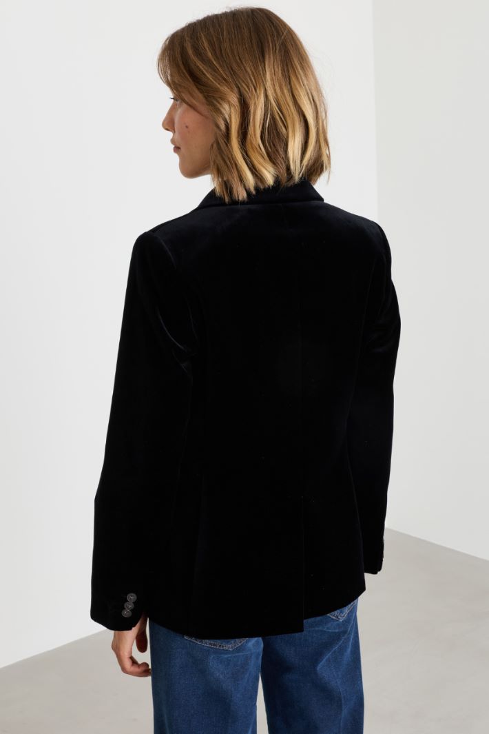 Blazer in velluto - BLU - Intrend - 4