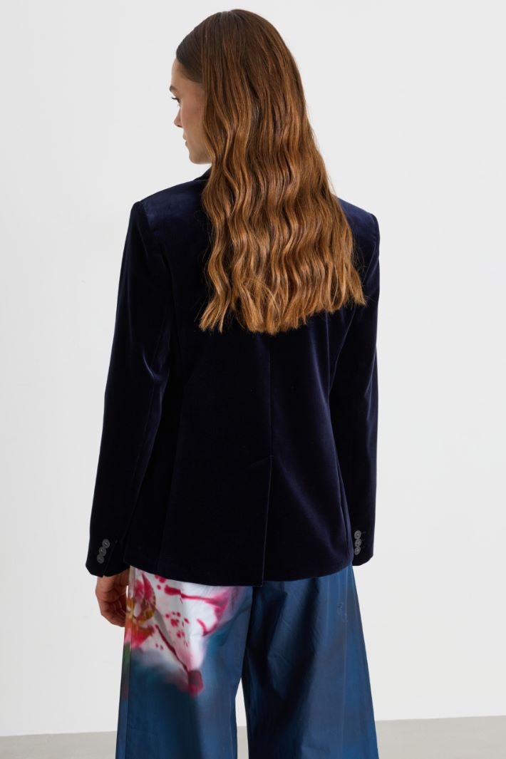 Blazer in velluto - BLU - Intrend - 4