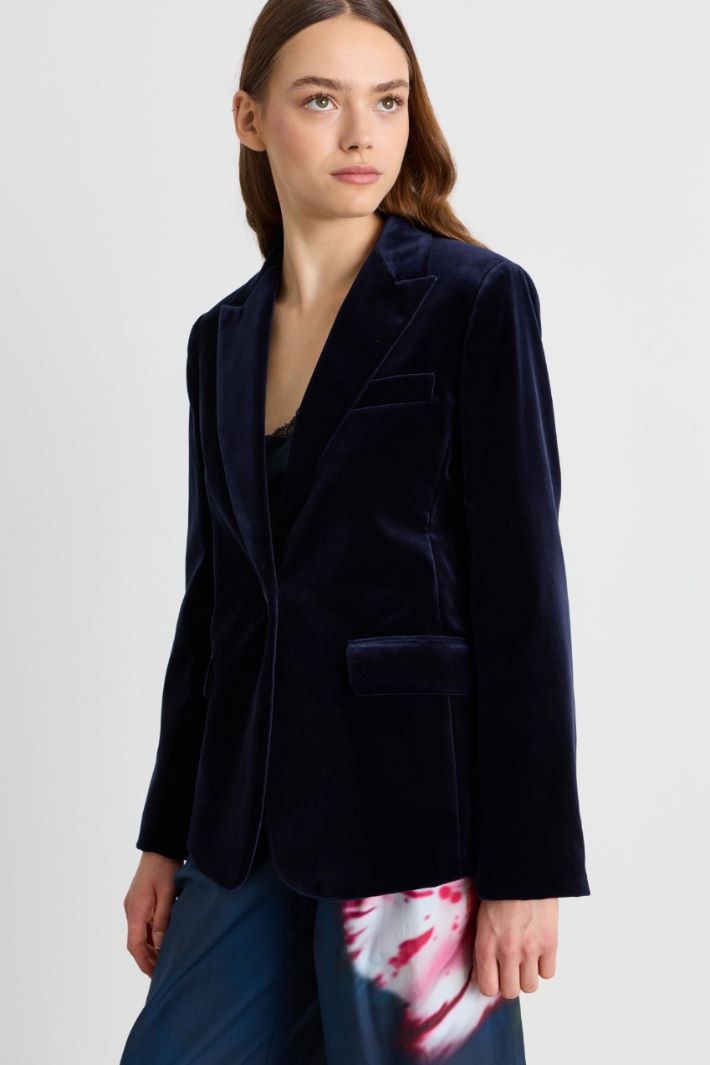 Blazer in velluto - BLU - Intrend - 2