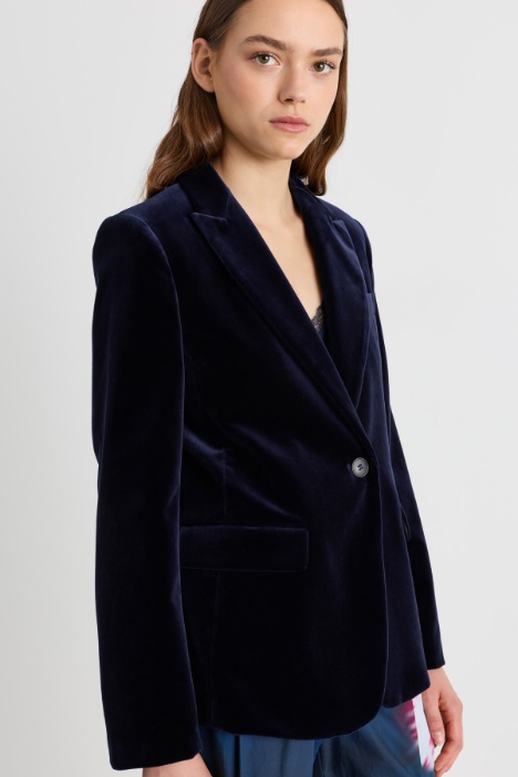 Blazer in velluto di cotone