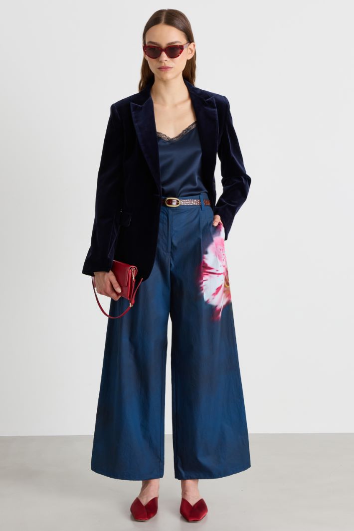 Blazer in velluto - BLU - Intrend