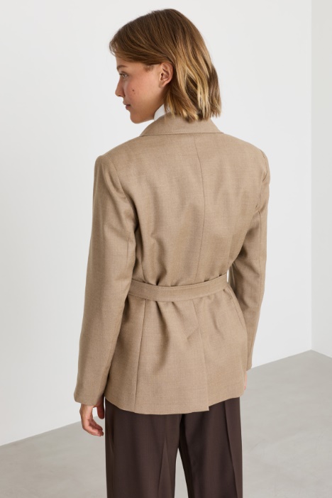Blazer in flanella con cintura