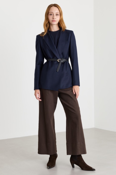 Blazer in flanella con cintura - Intrend