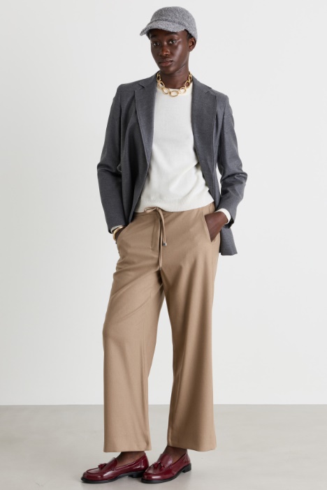 Blazer in flanella con cintura - Intrend