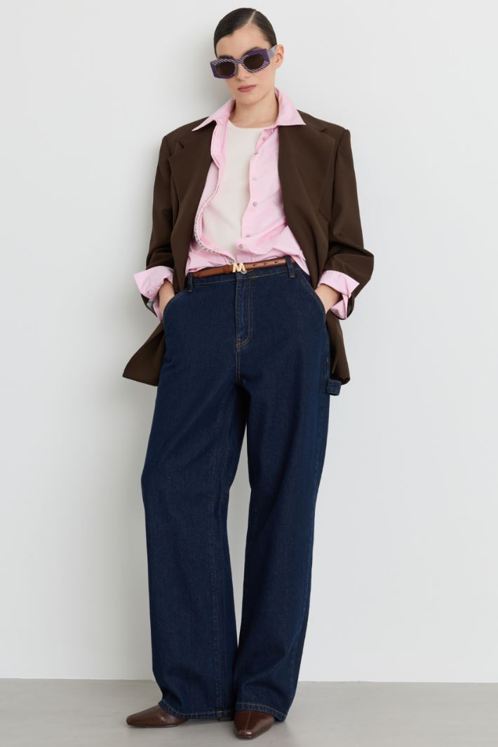 Blazer doppiopetto in levantina - MARRONE - Intrend