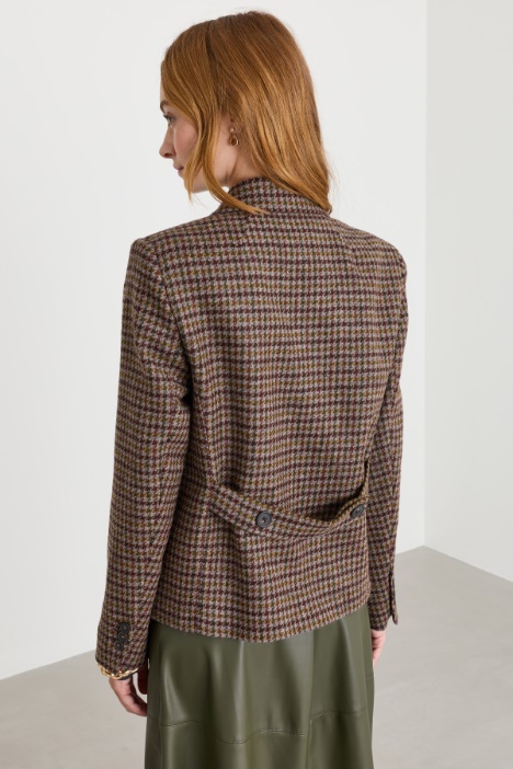 Blazer doppiopetto in lana pied de poule
