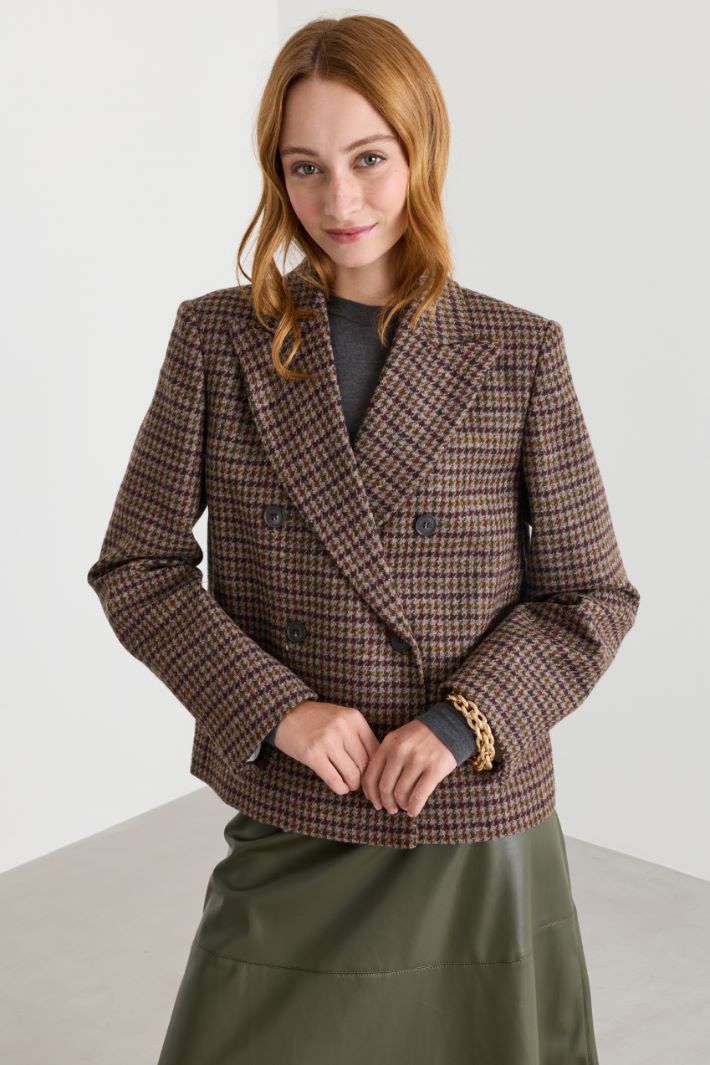 Blazer doppiopetto pied de poule - BORDEAUX - Intrend - 2