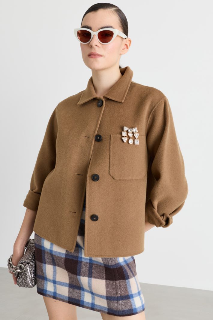 Giacca boxy in drap - CAMELLO - Intrend - 2