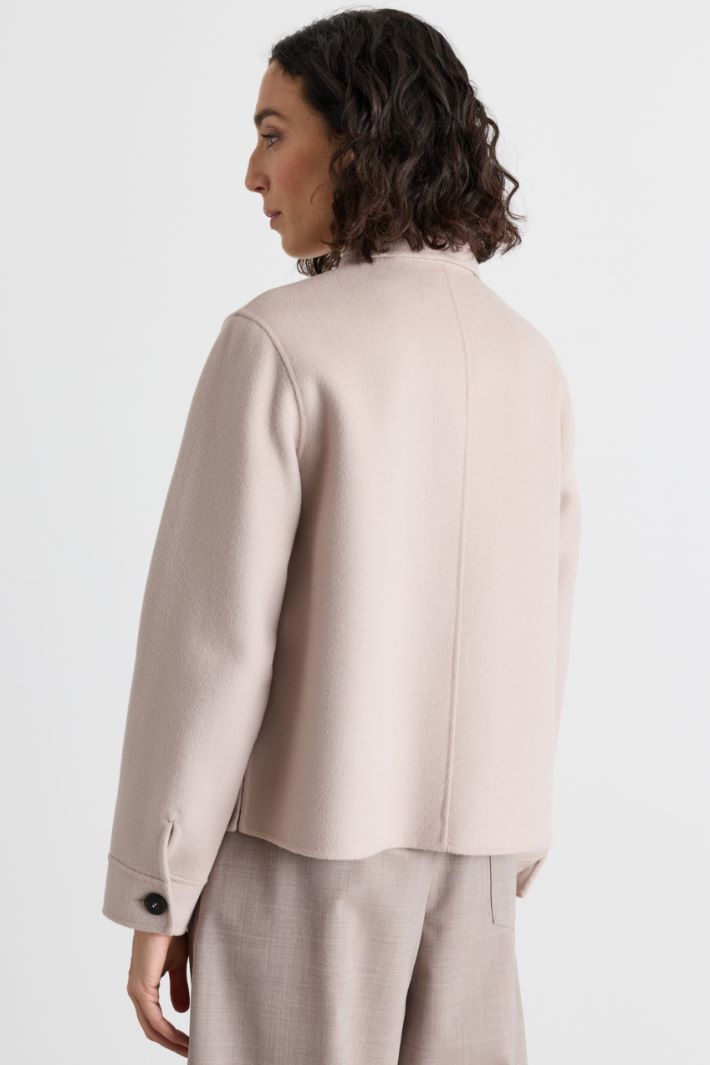 Boxy Wool Drap Jacket - BEIGE - Intrend - 4