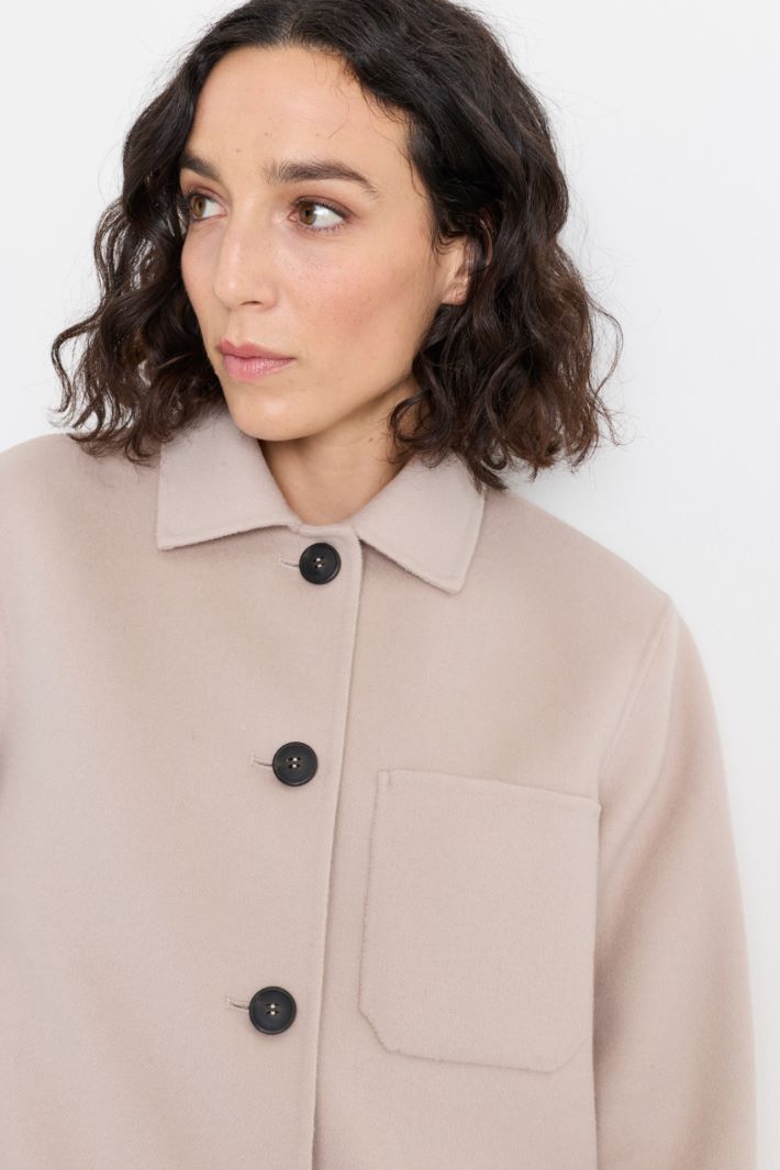 Boxy Wool Drap Jacket - BEIGE - Intrend - 3