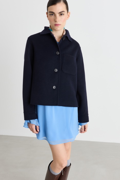 Boxy Wool Drap Jacket - Intrend
