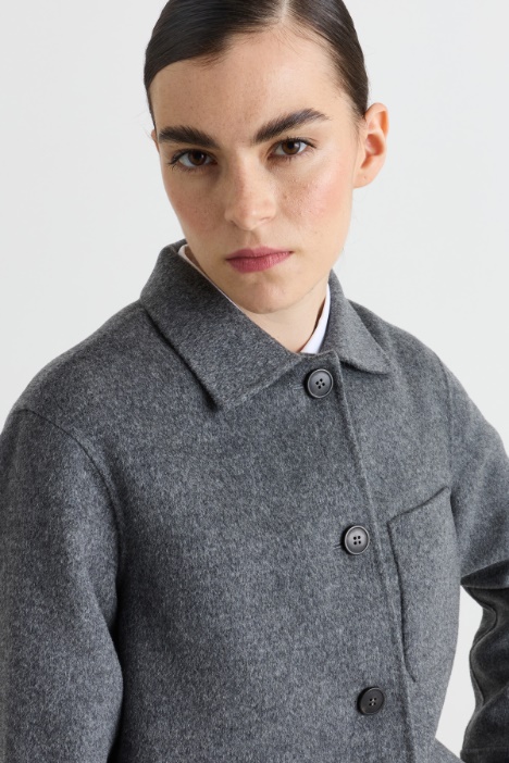 Giacca boxy in drap