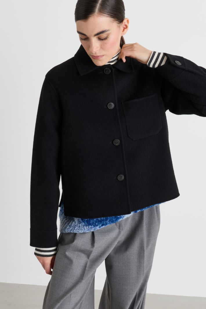 Giacca boxy in drap - NERO - Intrend - 4