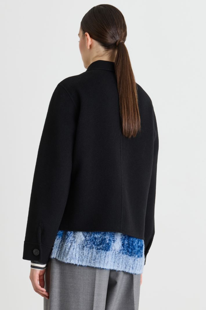 Giacca boxy in drap - NERO - Intrend - 2