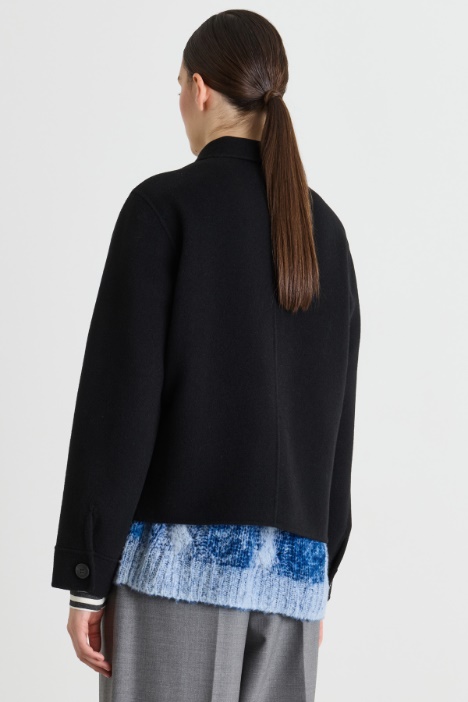 Boxy Wool Drap Jacket - Intrend