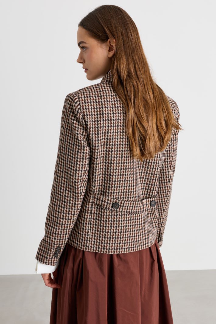 Blazer doppiopetto pied de poule - MARRONE NERO - Intrend - 4