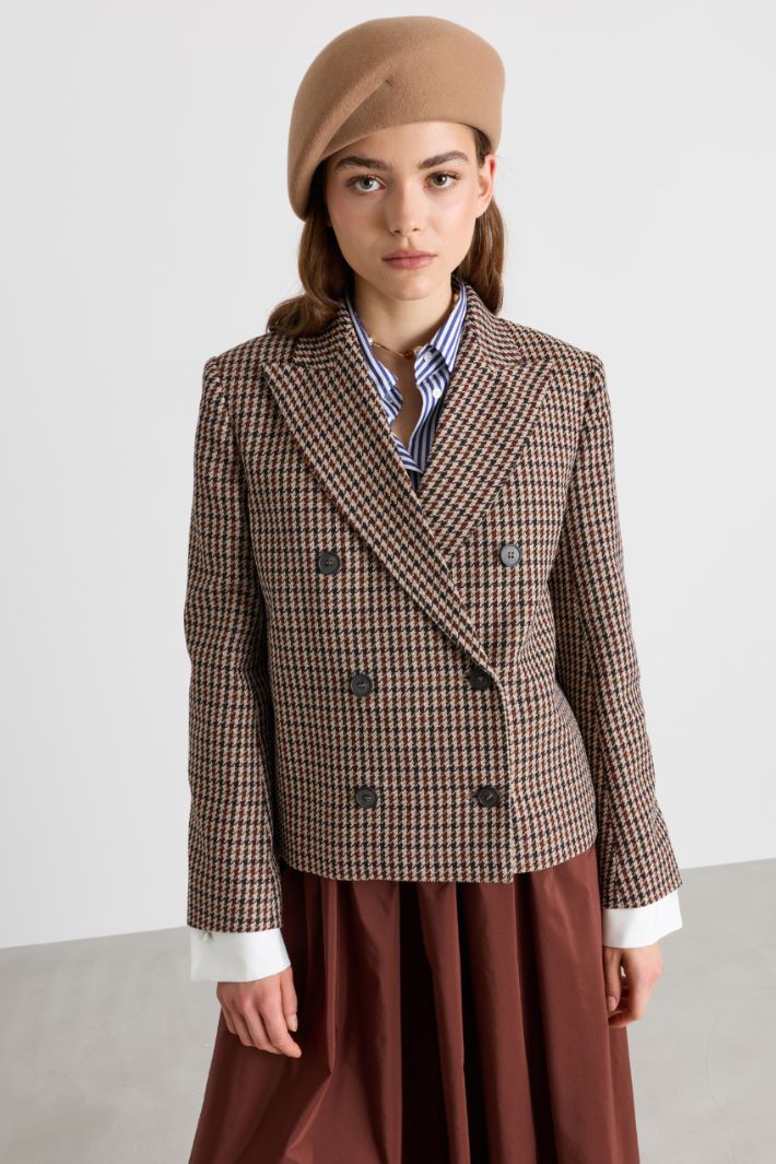 Blazer doppiopetto pied de poule - MARRONE NERO - Intrend - 2
