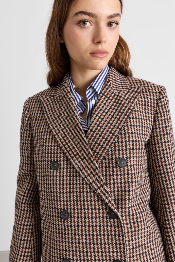 Blazer doppiopetto pied de poule - MARRONE NERO - Intrend - 3