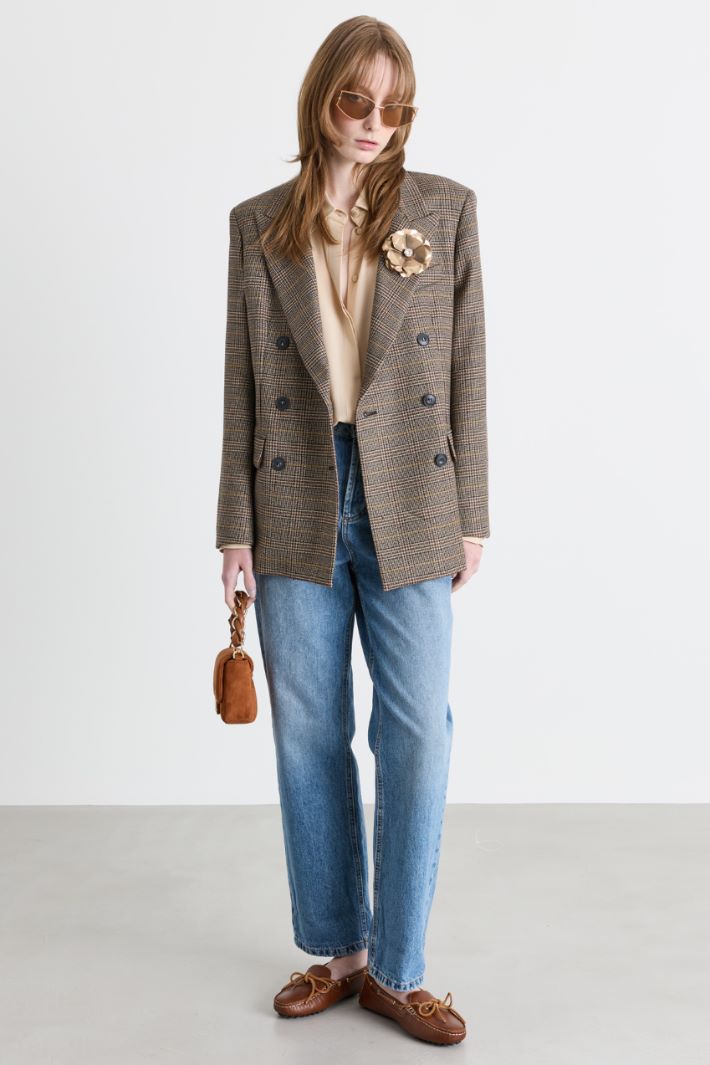 Blazer in tela - MARRONE - Intrend