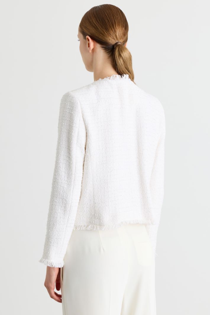 Basketweave jacket - WHITE - Intrend - 4