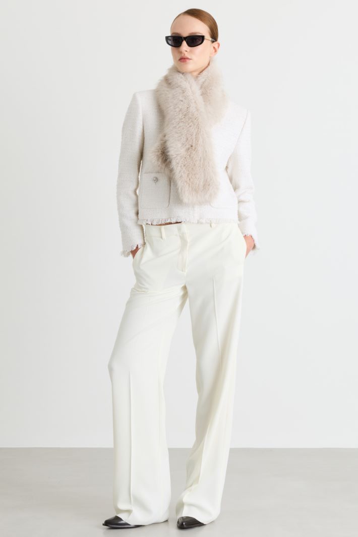 Basketweave jacket - WHITE - Intrend