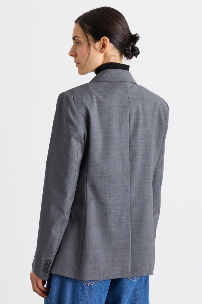 Blazer in tela - GRIGIO - Intrend - 4