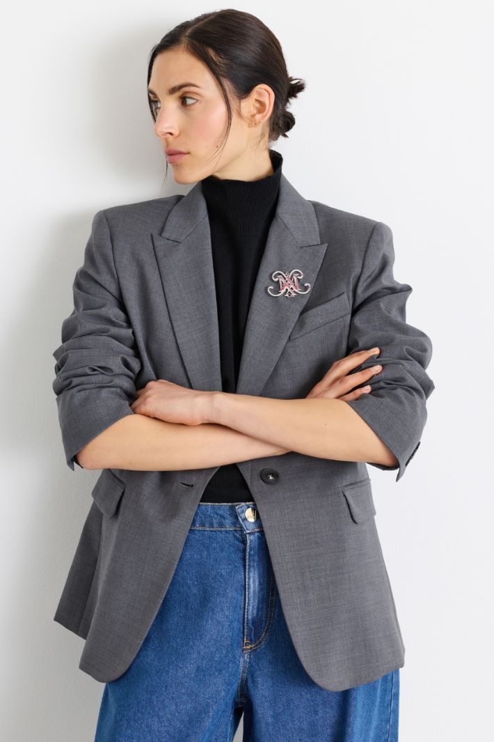 Blazer in tela - GRIGIO - Intrend - 3