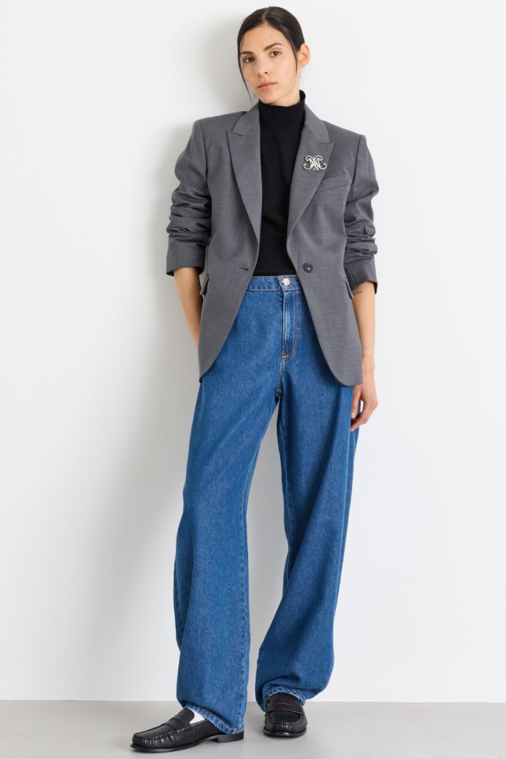 Blazer in tela - GRIGIO - Intrend