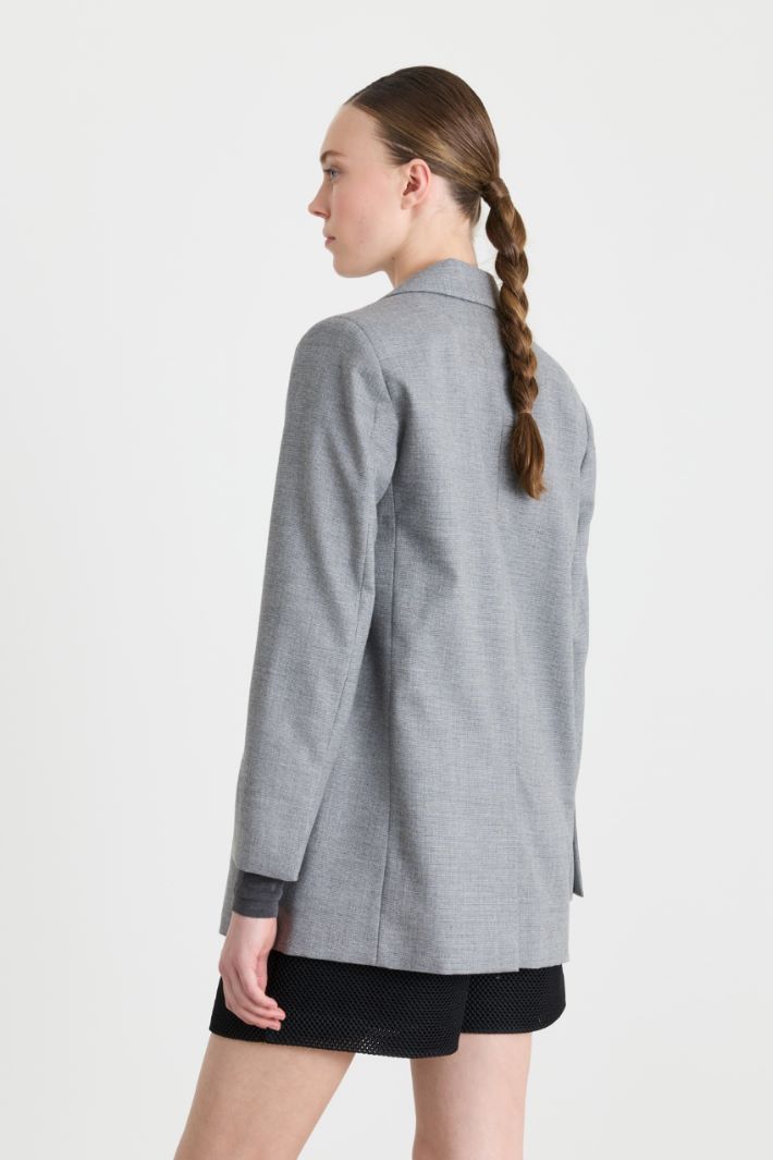 Peak lapel blazer - GREY - Intrend - 4