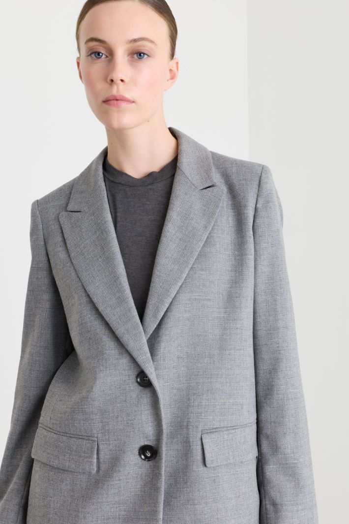 Peak lapel blazer - GREY - Intrend - 3